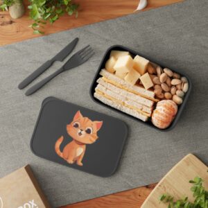 Genesis Home Goods Kitty Stylish Bento Box with Utensils – Perfect for Meal Prep & On-the-Go