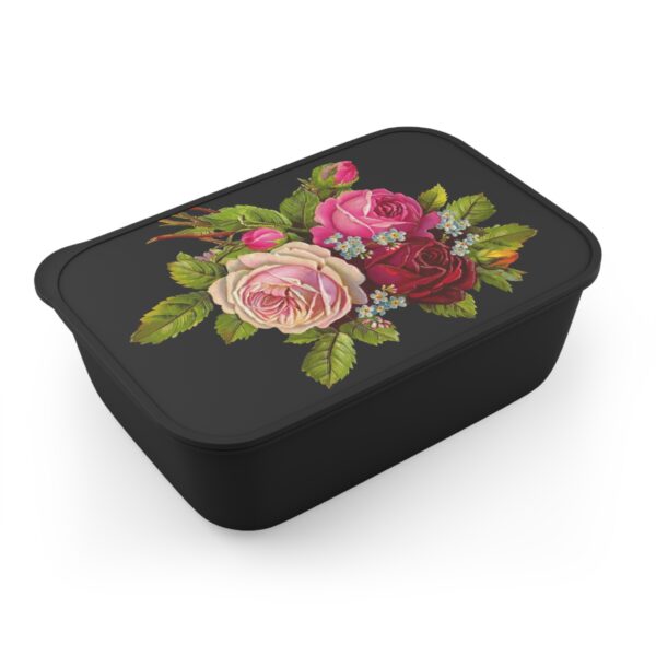 Genesis Home Goods Roses Stylish Bento Box with Utensils – Perfect for Meal Prep & On-the-Go - Image 3